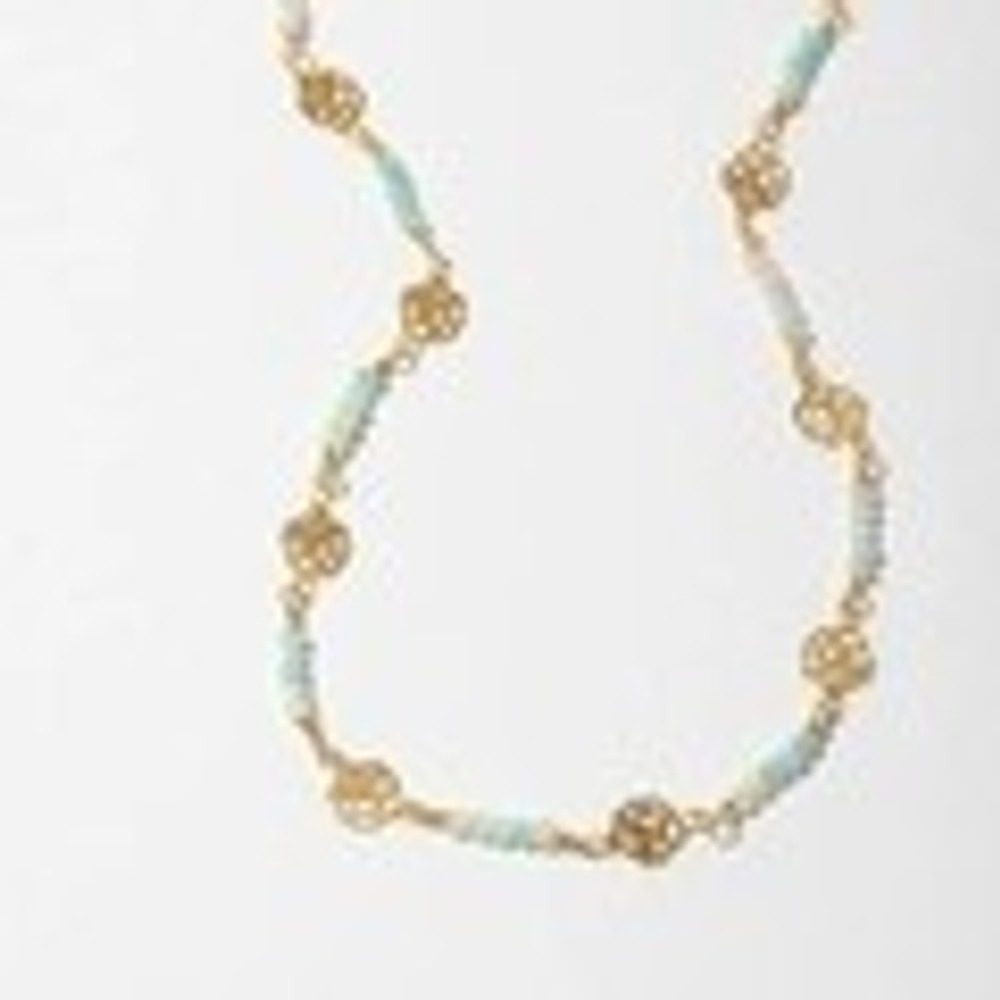 Gold Rose Flower Pastel Beaded Choker Necklace Women Dainty Floral Jewelry New